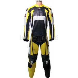 Raptor Yellow Black Motorcycle Racing Leather Biker Suit